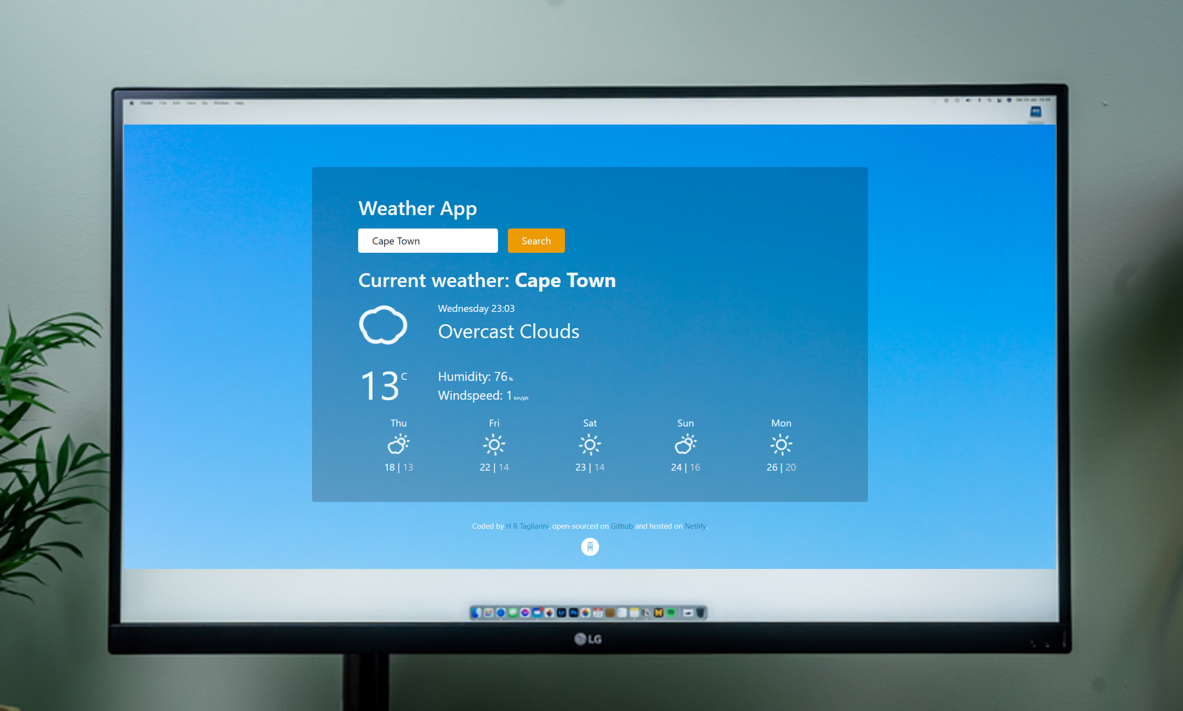 React weather app screenshot