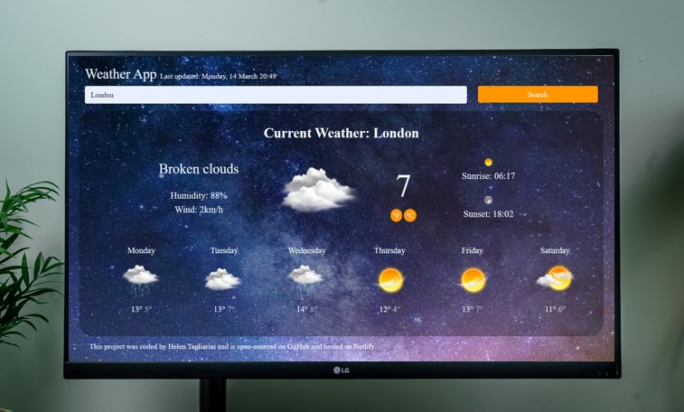 5-day weather forecast screenshot